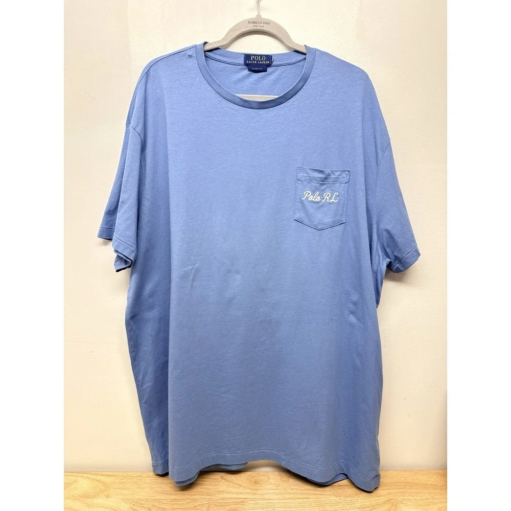 Polo Ralph Lauren Polo Bear Pocket T Shirt Men XXL Blue Classic Fit Graphic #6